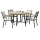 Nily 5pc Outdoor Poker Chess Game Table Set | Stacking Chairs | Teak Wood