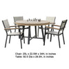 Nily 5pc Outdoor Poker Chess Game Table Set | Stacking Chairs | Teak Wood