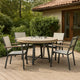 Nily 5pc Outdoor Poker Chess Game Table Set | Stacking Chairs | Teak Wood