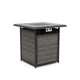Noa 3pc Outdoor Fire Pit Counter Height Set w Swivel Chairs | Black Gray