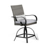 Noa 3pc Outdoor Fire Pit Counter Height Set w Swivel Chairs | Black Gray