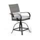 Noa 3pc Outdoor Fire Pit Counter Height Set w Swivel Chairs | Black Gray