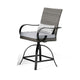 Noa 3pc Outdoor Fire Pit Counter Height Set w Swivel Chairs | Black Gray