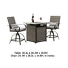 Noa 3pc Outdoor Fire Pit Counter Height Set w Swivel Chairs | Black Gray
