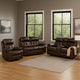 Kesy 3pc Manual Reclining Sofa | Loveseat & Chair Set | Brown Faux Leather