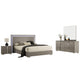 Suni 4pc Complete Queen Bedroom Set w LED Headboard | Light Taupe Gray