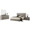 Suni 4pc Complete Queen Bedroom Set w LED Headboard | Light Taupe Gray
