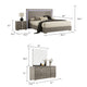 Suni 5pc Queen Bedroom Set | LED Headboard | Light Taupe Gray | 2 Nightstand