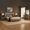 Suni 5pc Queen Bedroom Set | LED Headboard | Light Taupe Gray | 2 Nightstand