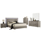 Suni 5pc Queen Bedroom Set | LED Headboard | Light Taupe Gray | Tall Dresser