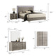 Suni 5pc Queen Bedroom Set | LED Headboard | Light Taupe Gray | Tall Dresser