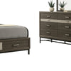 Lito 4pc Complete Queen Bedroom Set | Gray Upholstery | Footboard Drawers