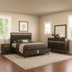 Lito 4pc Complete Queen Bedroom Set | Gray Upholstery | Footboard Drawers