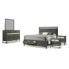 Lito 5pc Queen Bedroom Set | 2 Nightstands | Gray Upholstery | Storage Bed