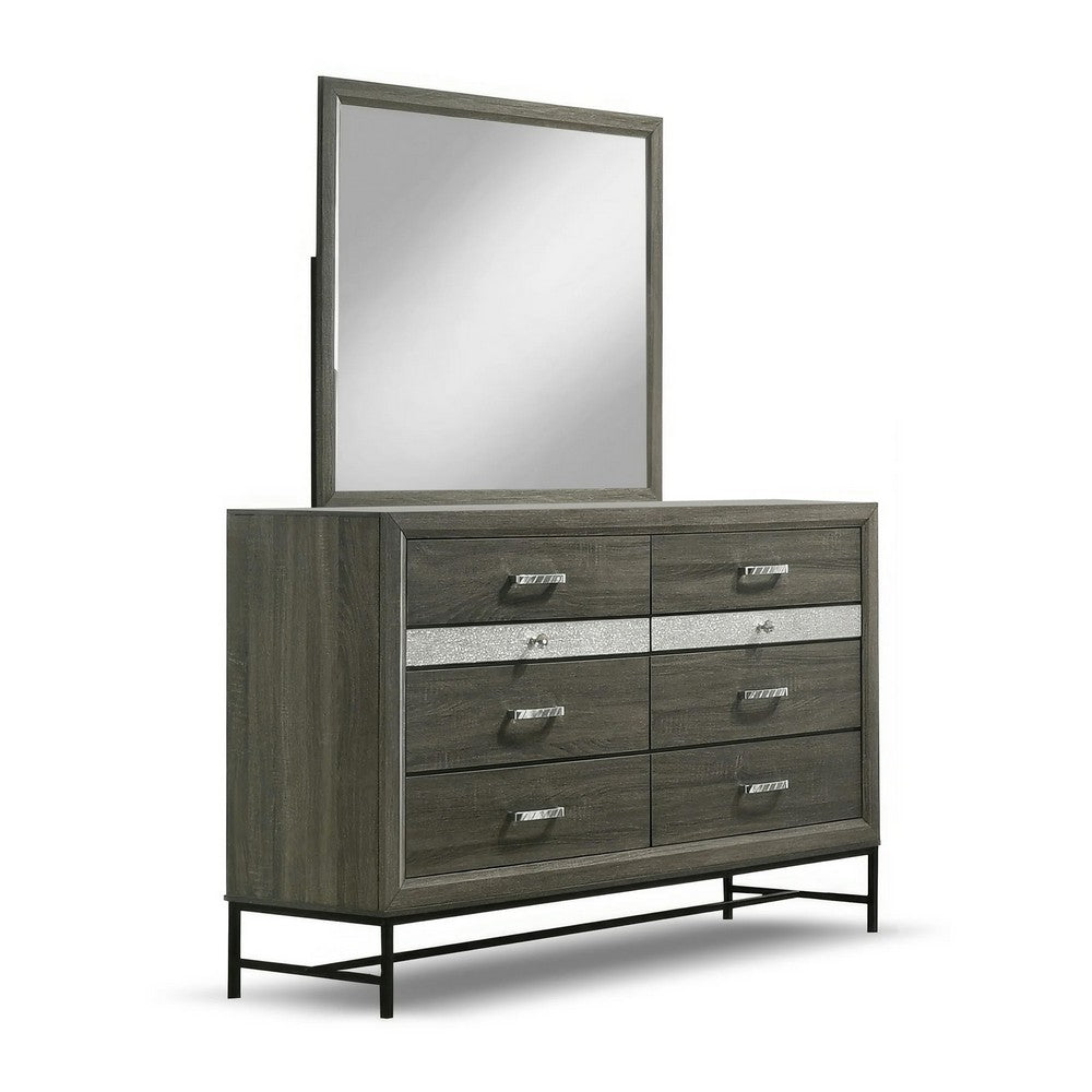 Lito 5pc Queen Bedroom Set | 2 Nightstands | Gray Upholstery | Storage Bed