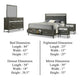 Lito 5pc Queen Bedroom Set | 2 Nightstands | Gray Upholstery | Storage Bed