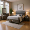Lito 5pc Queen Bedroom Set | 2 Nightstands | Gray Upholstery | Storage Bed