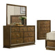 Rouk 5pc Queen Bedroom Set | Walnut Brown Wood | Bronze | Tall Dresser