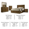 Rouk 5pc Queen Bedroom Set | Walnut Brown Wood | Bronze | Tall Dresser