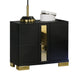 Yoki 5pc Queen Bedroom Set w Underbed LED | Black & Gold | Tall Dresser