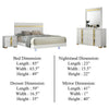 Yoki 4pc Queen Bedroom Set w Underbed LED | White Wood & Gold Accents