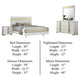 Yoki 4pc Queen Bedroom Set w Underbed LED | White Wood & Gold Accents