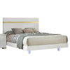 Yoki 5pc Queen Bedroom Set w Underbed LED | White & Gold | 2 Nightstands
