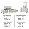 Yoki 5pc Queen Bedroom Set w Underbed LED | White & Gold | 2 Nightstands