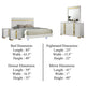 Yoki 5pc Queen Bedroom Set w Underbed LED | White & Gold | 2 Nightstands