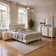 Yoki 5pc Queen Bedroom Set w Underbed LED | White & Gold | 2 Nightstands