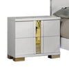 Yoki 5pc Queen Bedroom Set w Underbed LED | White & Gold | Tall Dresser