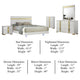 Yoki 5pc Queen Bedroom Set w Underbed LED | White & Gold | Tall Dresser
