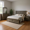 Bry 5pc Farmhouse Queen Complete Bedroom Set | Rustic Gray | 2 Nightstands