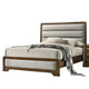 Cair 4pc Queen Bedroom Set | Channel Light Gray Upholstery | Brown
