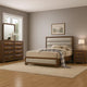 Cair 4pc Queen Bedroom Set | Channel Light Gray Upholstery | Brown