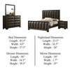 Fema 4pc Queen Bedroom Set | Vertical Faceted Panel Headboard | Brown