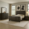 Fema 4pc Queen Bedroom Set | Vertical Faceted Panel Headboard | Brown