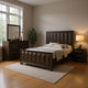 Fema 4pc Queen Bedroom Set | Vertical Faceted Panel Headboard | Brown