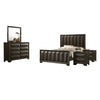 Fema 5pc Queen Bedroom Set | Vertical Faceted Panel | 2 Nightstands | Brown