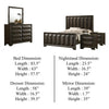 Fema 5pc Queen Bedroom Set | Vertical Faceted Panel | 2 Nightstands | Brown