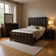Fema 5pc Queen Bedroom Set | Vertical Faceted Panel | 2 Nightstands | Brown