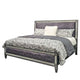 Laine 4pc Queen Bedroom Set | Gray Upholstered Headboard & Crystal Trim