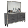 Laine 4pc Queen Bedroom Set | Gray Upholstered Headboard & Crystal Trim