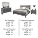Laine 4pc Queen Bedroom Set | Gray Upholstered Headboard & Crystal Trim