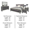 Laine 5pc Queen Bedroom Set | 2 Nightstands | Crystal Trim Gray Upholstery
