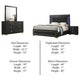 Lati 4pc Queen Bedroom Set | LED Panel Headboard & Gold Trim | Black