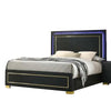 Lati 5pc Queen Bedroom Set w Tall Dresser | LED | Black w Gold Trim