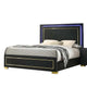 Lati 5pc Queen Bedroom Set w Tall Dresser | LED | Black w Gold Trim