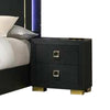 Lati 5pc Queen Bedroom Set w Tall Dresser | LED | Black w Gold Trim