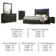 Lati 5pc Queen Bedroom Set w Tall Dresser | LED | Black w Gold Trim
